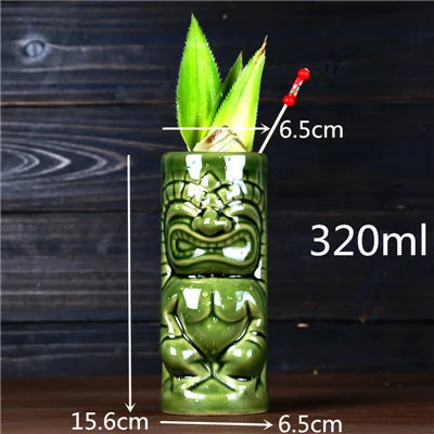 400ml Tiki Mugs Cocktail Cup Beer Wine Mug Ceramic Tiki Mugs Art Crafts Creative Hawaii Mugs